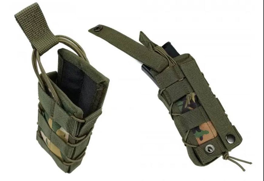 Підсумок під магазин АК/РПК одинарний відкритий Мультикам (MOLLE, підсумок на розгрузку, жилет, РПС) 1409-6 фото