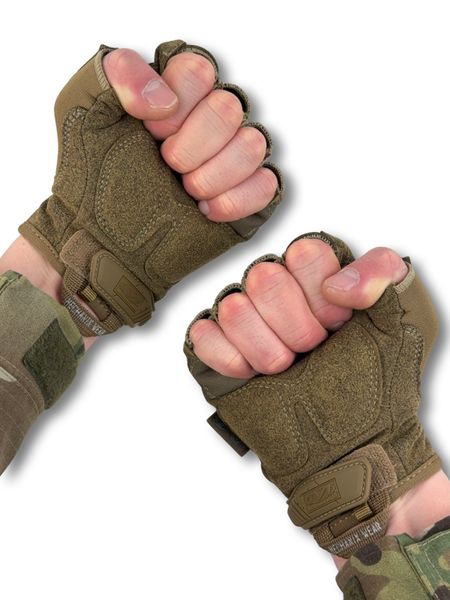 Тактичні безпалі рукавички MECHANIX M-PACT® Fingerless Койот Розмір M MFL-72-M фото