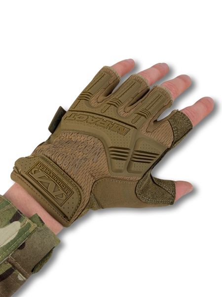 Тактичні безпалі рукавички MECHANIX M-PACT® Fingerless Койот Розмір M MFL-72-M фото