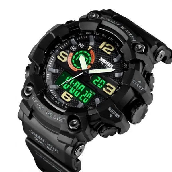 Годинник протиударний SKMEI 1520BK BLACK, Чорний 078-00027-B фото Годинник протиударний SKMEI 1520BK BLACK, Чорний 078-00027-B фото