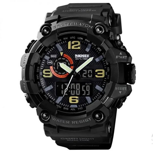 Годинник протиударний SKMEI 1520BK BLACK, Чорний 078-00027-B фото Годинник протиударний SKMEI 1520BK BLACK, Чорний 078-00027-B фото