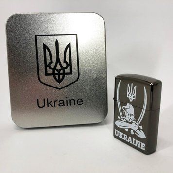Arc Electric USB Lighter Ukraine (metal box) HL-449, black 079-00008-B photo