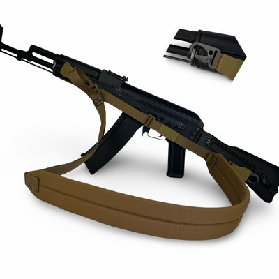 Ремінь збройовий RAGNAROK триточковий з широким наплічником "KRAKEN" carbine Койот RRM4K фото
