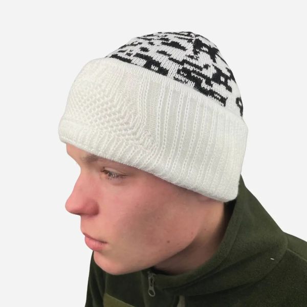 Winter balaclava hat with mesh white Camouflage BSH-02-4 photo