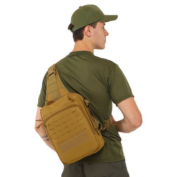 Tactical sling bag with one strap SILVER KNIGHT YF-273 (33&times;23&times;10 cm) 8 L Olive 081-00035-O photo