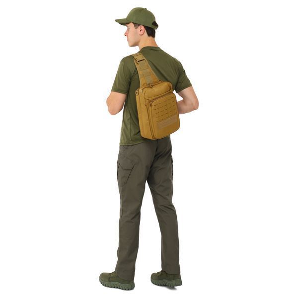 Tactical sling bag with one strap SILVER KNIGHT YF-273 (33&times;23&times;10 cm) 8 L Olive 081-00035-O photo