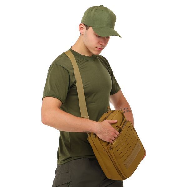 Tactical sling bag with one strap SILVER KNIGHT YF-273 (33&times;23&times;10 cm) 8 L Olive 081-00035-O photo