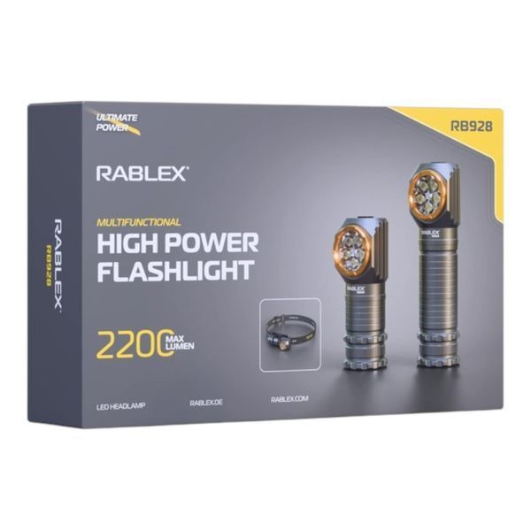 Ручной фонарь Rablex RB928 два цвета света: белый+красный, мощные светодиоды, аккумулятор, Type‑C 028-00042-B фото