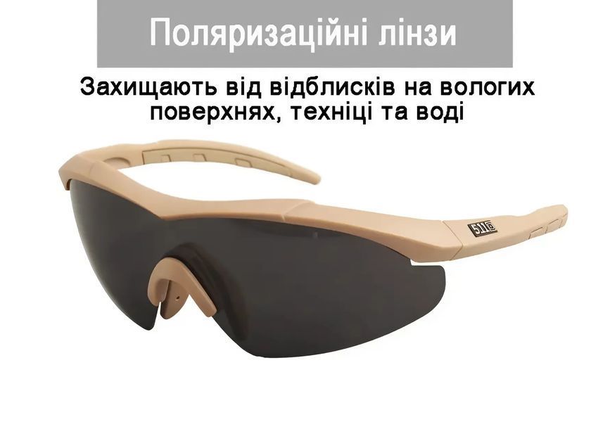 ТАКТИЧНІ ОКУЛЯРИ 5.11 AILERON SHIELD З 3 ЛІНЗАМИ, Чорний 156-00010-B фото