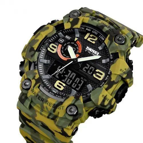 Годинник наручний чоловічий SKMEI 1520CMGN CAMO GREEN 078-00039-М фото