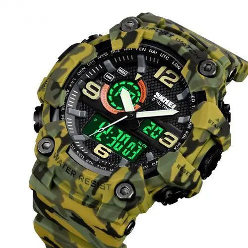 Годинник наручний чоловічий SKMEI 1520CMGN CAMO GREEN 078-00039-М фото