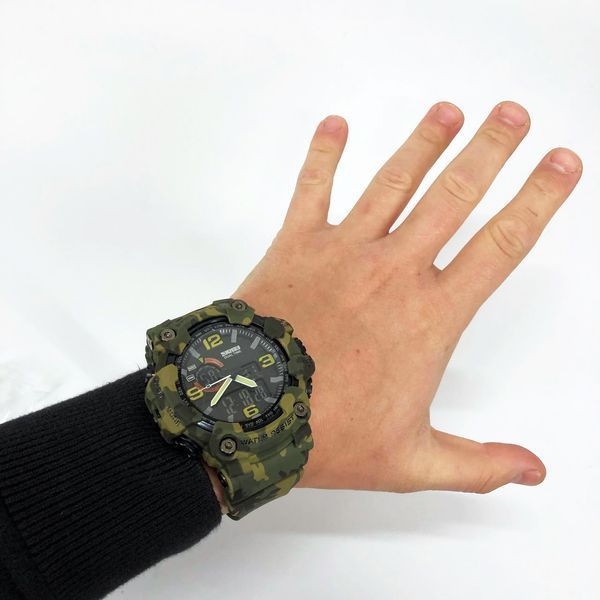 Годинник наручний чоловічий SKMEI 1520CMGN CAMO GREEN 078-00039-М фото