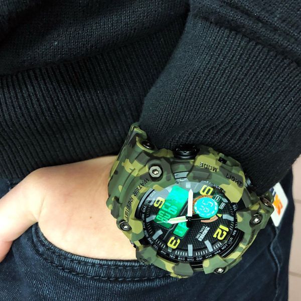 Годинник наручний чоловічий SKMEI 1520CMGN CAMO GREEN 078-00039-М фото