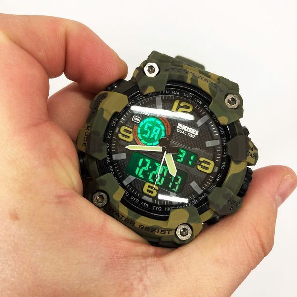 Годинник наручний чоловічий SKMEI 1520CMGN CAMO GREEN 078-00039-М фото
