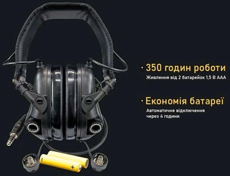 Активні захисні навушники Earmor M32 MARK3 (FG) Olive Mil-Std EM-M32-Mark3-FG фото